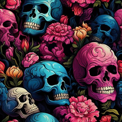 Tela decorativa para exteriores Oxford - Motivo de calavera I DX4447 (1/5)