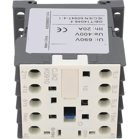Contacteur CA 4 NO 3P, contacteur électrique à pointes argentées renforcées 220 V 9 A pour la distribution d'énergie (1/5)