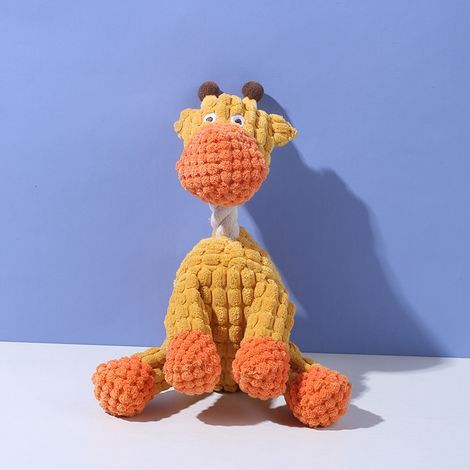 Jouet peluche sonore pour chien - Modèles animaux drôles - Résistant aux morsures - Jouet de dentition interactif(Girafe) (1/5)