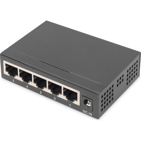 DIGITUS Gigabit Switch 5-Port DN-80202-1 Metallgehäuse lüfterlos