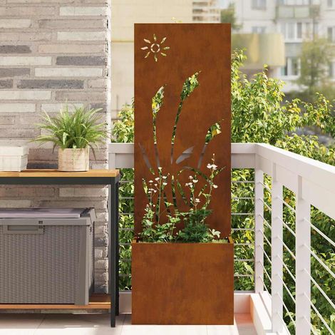 Blumentopf mit dekorativem Paneel Rostig 50 x 140 cm vidaXL (1/5)