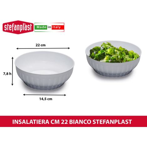 Insalatiera in plastica scodella costolata colorate 22 cm 3 Colori