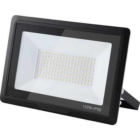 100 W 10000LM IP66 Waterproof 6000K Cool White LED Floodlight for Garage, Garden, Patio, Yard (1/5)