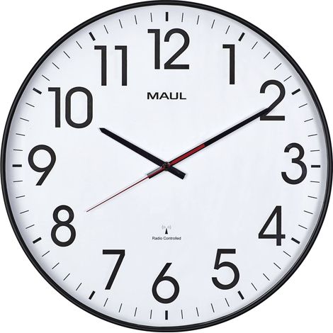 Horloge murale Maul 9054890 radiopiloté(e) 47.7 cm x 54 mm noir mécanisme d'horloge silencieux (1/4)
