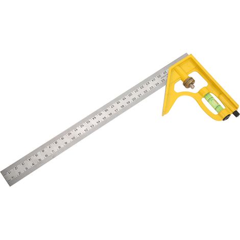 Règle de mesure carrée multifonction à Angle droit, combinaison réglable de 300MM, 45 °/90 ° avec niveau