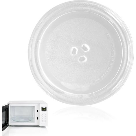 Plateau Tournant pour Micro Ondes, Assiette Tournante Universelle, Plateau Tournant pour Micro-ondes, Plateau Tournant en Verre 24,5 cm, avec 3 saillies centrales, pour Divers Micro-Ondes (1/5)