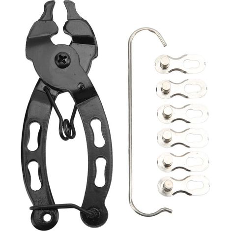 Lot de 5 pinces de chaîne de vélo miniatures, outil de réparation de maillon rapide, argent 10 vitesses (1/5)