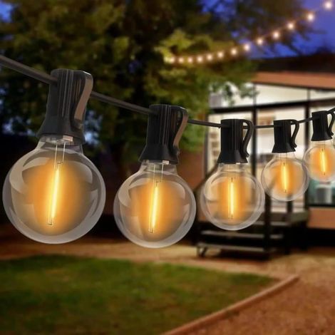 Guirlande Lumineuse LED Extérieure 15M,25+1 Ampoules G40 Blanc Chaud,Étanche IP44,Guirlande Décorative Raccordable pour Jardin,Terrasse,Fête,Noël (1/5)