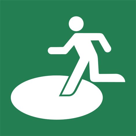 Pannello adesivo ISO 7010 "Punto di raccolta in elicottero (Eliporto di emergenza)" - E065