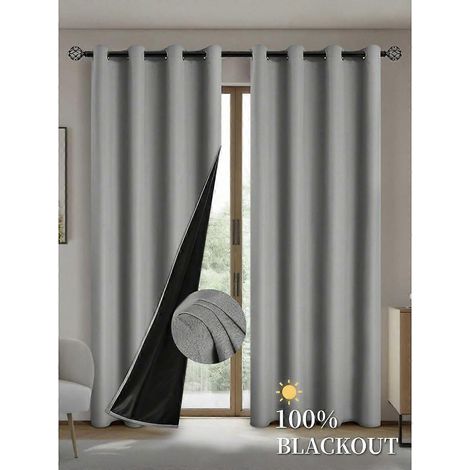 Verdunkelungsvorhänge mit isolierendem Futter, kompatibel mit verschiedenen Marken, geeignet für Wohnzimmer, Schlafzimmer, Küchen und die allgemeine Wohnungseinrichtung. Grau.