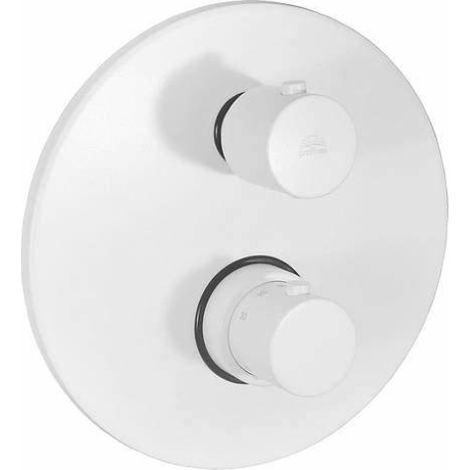 Miscelatore termostatico doccia ad incasso bianco opaco, piastra in metallo Ø200 mm Paffoni serie Light LIQ013BO  Ottone - Bianco Opaco