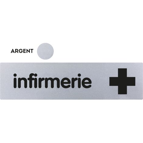 Plaque de porte Infirmerie - Classique argent 170x45mm - 4320717