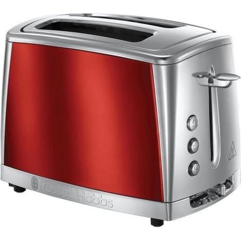Russell Hobbs 23220-56 Grille-Pain, Toaster Luna, Cuisson Rapide, Contrôle Brunissage, Réchauffe Viennoiserie Inclus - Rouge (1/5)