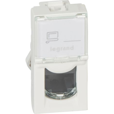 Legrand – Prise RJ45 composable 76573 – Catégorie 6A STP blindage métal – 1 module Mosaic – Couleur blanche – Pour câbles AWG 22 à 26
