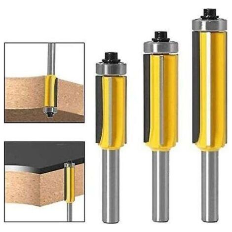 Fraise à bois à tige de 8 mm avec 4 lames, ensemble de fraises à motif de finition de 3 pièces (1/5)