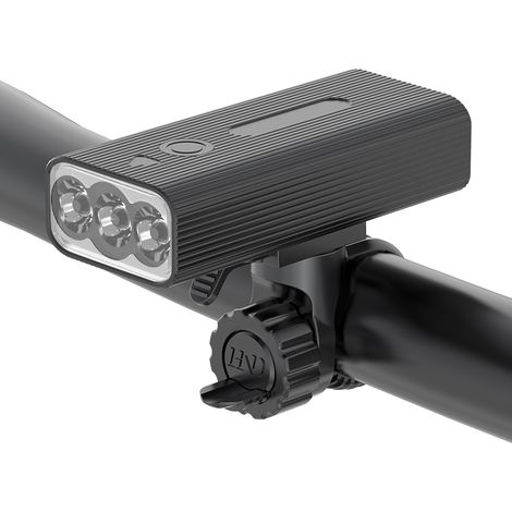 Lampe vélo avant 450 lumens 3 LED 18650 rechargeable 360° avec batterie 2400mAh pour VTT randonnée nocturne (1/5)