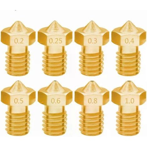 Buses d'imprimante 3D - Lot de 8 buses chaudes E3D-V5 V6 à filetage M6, diamètre 0,6 mm (1/5)