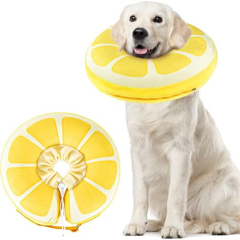 Collerette gonflable taille L pour chien et chat, protection anti-léchage pour plaies, récupération après chirurgie et prévention des griffures (1/5)