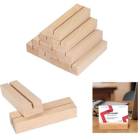12 multifunktionale Menükartenhalter aus Holz im A6-Format, für Tischnummern, Spielkarten
