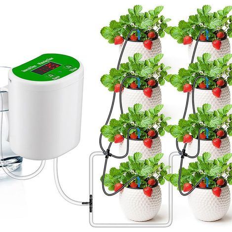 Lot de 2 Système d'arrosage automatique d'intérieur avec chargeur USB, kit d'irrigation goutte à goutte, dispositif d'arrosage automatique pour 8 plantes en pot pour jardin domestique, permet d'arrose (1/3)
