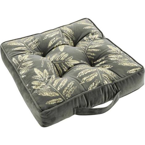 Coussin de Sol Imprimé "Adelor" 40x40cm Anthracite (1/3)