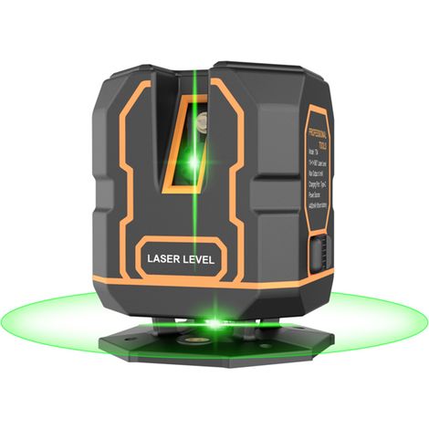 Niveau laser à lignes croisées 30m avec support – autonivelant, 360° horizontal / 120° vertical, faisceau vert intensité variable, 5 lignes (1/5)