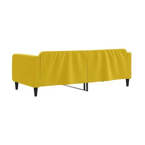 Lit de jour sans matelas, jaune, 100 × 200 cm, velours, velours doux et confortable, meuble de chambre, design contemporain, montage facile (1/5)