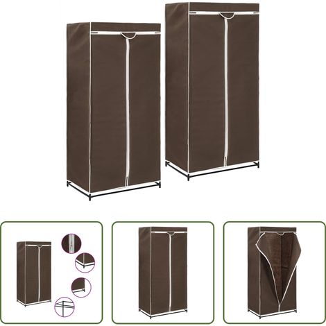 Kleiderschrank 2 Stück -  Kleiderschränke 2 Stk. Braun 75×50×160 cm (1/5)
