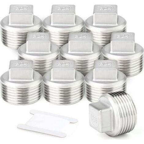 10 Stück 1/8 Zoll BSP Außenvierkantgewinde Rohr 304 Edelstahl Muffenverschraubung (1/5)