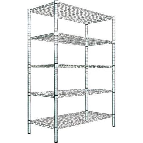 Scaffale in Acciaio Cromato 5 Ripiani 90x35x180 cm Fadi