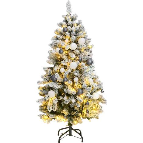 Künstlicher Weihnachtsbaum Klappbar 150 LEDs & Kugeln 150 cm