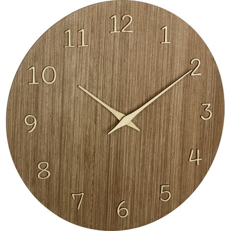 TFA Dostmann 60.3072.23 Quarz Wanduhr 298 mm x 41 mm x 298 mm  Holz (dunkel)