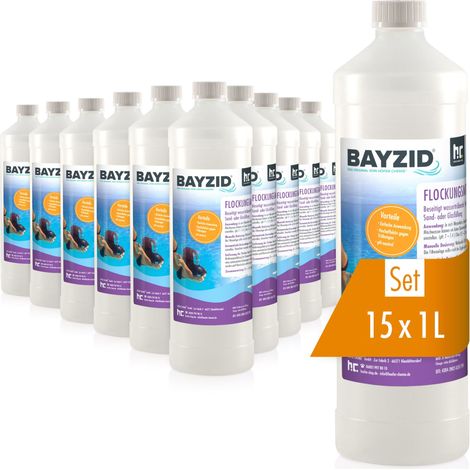 15x 1 L BAYZID® Flockungsmittel flüssig für Pools