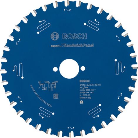 Bosch – Lame de scie circulaire 210mm – Alésage 30mm – 36 dents MTCG pour découpe panneaux sandwich – Technologie Microteq