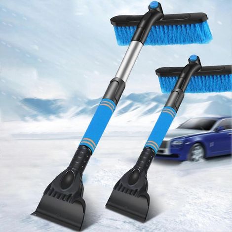 Grattoir à glace télescopique pour voitures, pelle à neige, brosse à neige pour pare-brise, outils de déneigement portables