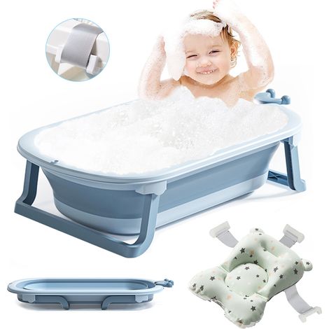 Magicfox – Baignoire bébé pliante 76x46x21 cm – Capacité 36L – TPE et PP non toxiques – Coussin antidérapant – Facile à ranger et à nettoyer