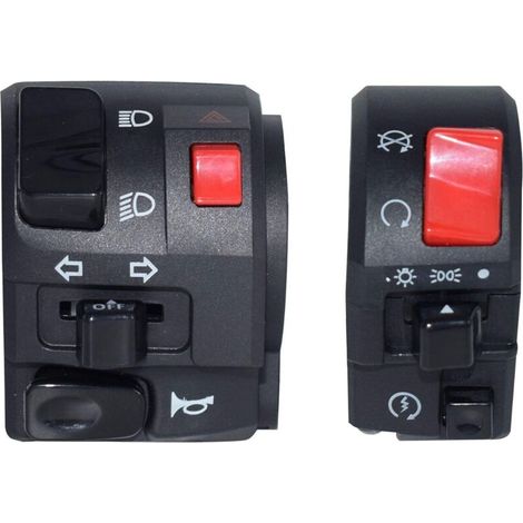 Interrupteurs de Commande pour Guidon Moto et ATV – 22 mm (7/8 Pouces), Gauche/Droite, Klaxon, Clignotants, Feux (1/5)