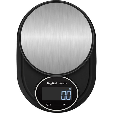 Balance de cuisine numérique, 5000 g/0,1 g, avec écran LCD rétroéclairé, balance alimentaire en acier inoxydable adaptée à la pâtisserie et à la cuisine.