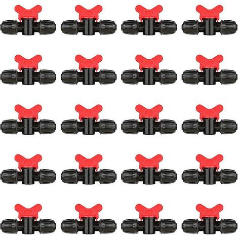 Lot de 20 vannes de régulation pour irrigation goutte à goutte 1/2 pouce - Raccord cannelé en ligne (1/5)