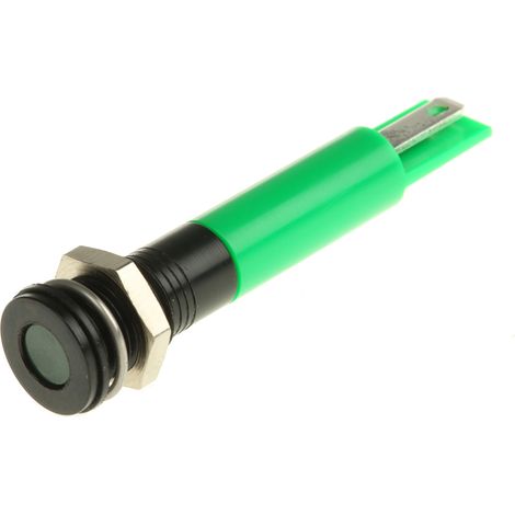 Voyant LED lumineux Vert RS PRO, dia. 8mm, 220V c.a., IP67 ( Prix pour 1 ) (1/2)
