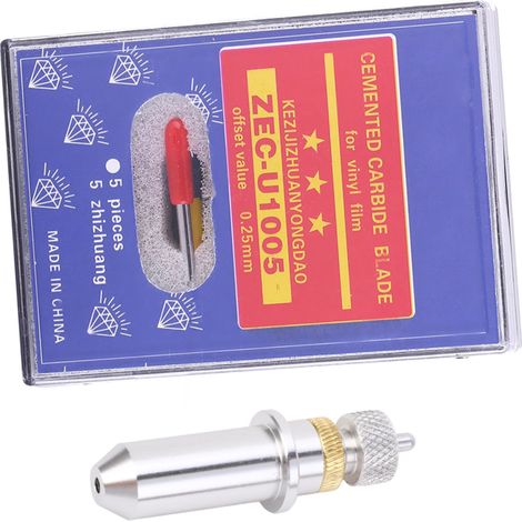 Satz von 15 Wolframstahl-Schneidklingen für Plotter, mit Halter (Winkel von 30, 45 und 60°). (1/5)