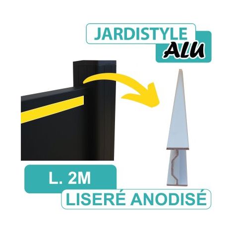 Cloture & Jardin – Liseré aluminium gris anodisé 2m – Pour montage facile entre lames aluminium – Résistant à la rouille et à la corrosion – Garantie 10 ans (1/2)