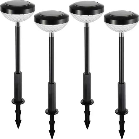 Lot de 4 lampes solaires de jardin à projection de couleurs changeantes, avec détecteur de lumière, étanches et à piquer. (1/5)