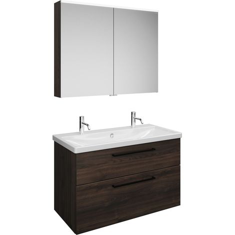 burgbad Eqio set, composé d'une armoire de toilette, d'un double