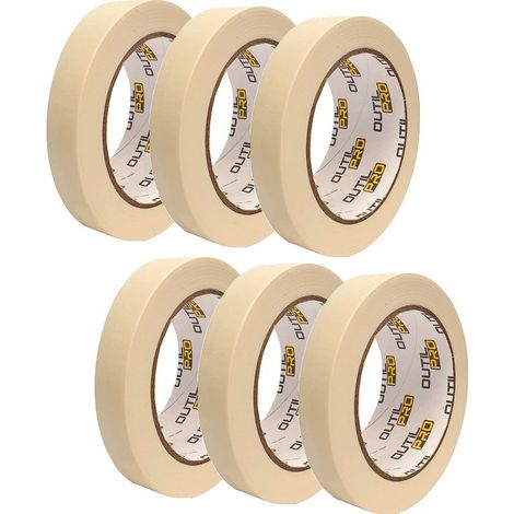 Adhésif de masquage OUTILPRO ruban travaux peinture 19 mm x 50 m (pack de 6) (1/3)