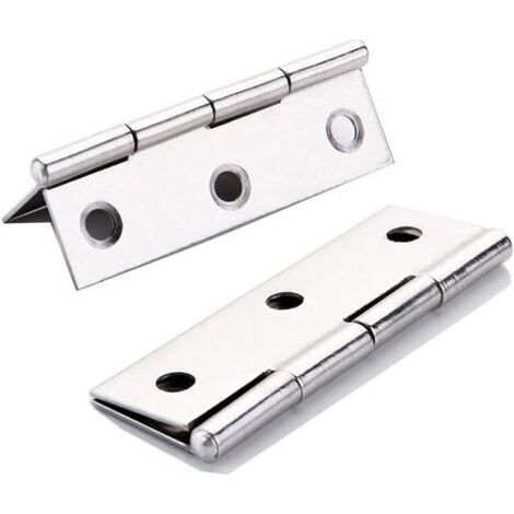 10 pcs en acier inoxydable meubles de maison matériel Charnière de porte Long 75 mm x 50 mm (1/4)