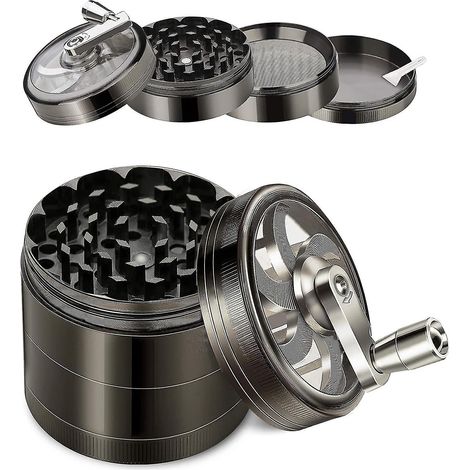 Große 4-in-1-Gewürzmühle aus Zinklegierung für trockene Gewürze. Hochwertige Mühle mit magnetischem Deckel. (1/5)