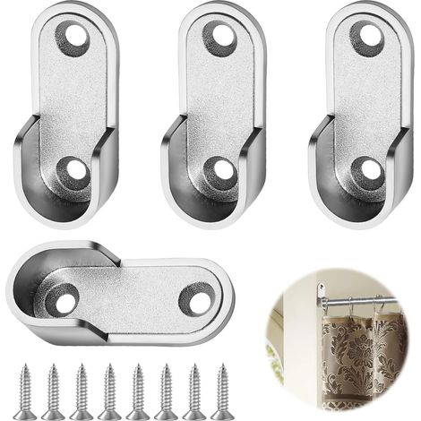4 Supports de tringle,Métal,Fixation murale,Vis incluses,Dressing Placard (1/5)