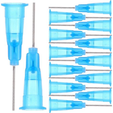 Lot de 100 embouts distributeurs d'aiguilles réutilisables pour colle adhésive-3X0.6X0.6CM-Blue (1/3)