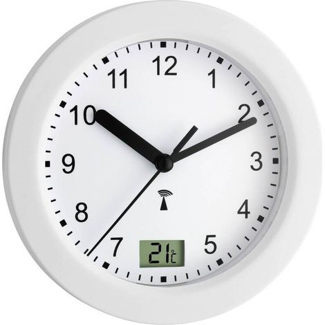[NEUWERTIG] B-Ware Funk-Badezimmeruhr TFA 17,5 cm analog weiß für Feuchträume geeignet (1/2)